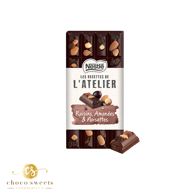Chocolat noir aux amandes, Les recettes de l'atelier Nestlé (170 g)